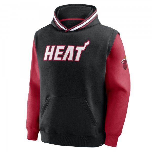 Miami Heat Fanatics Black/Red Half Court Shot Clock Fastbreak Hoodie