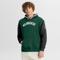 Milwaukee Bucks Fanatics Hunter Green/Black Half Court Shot Clock Fastbreak Hoodie