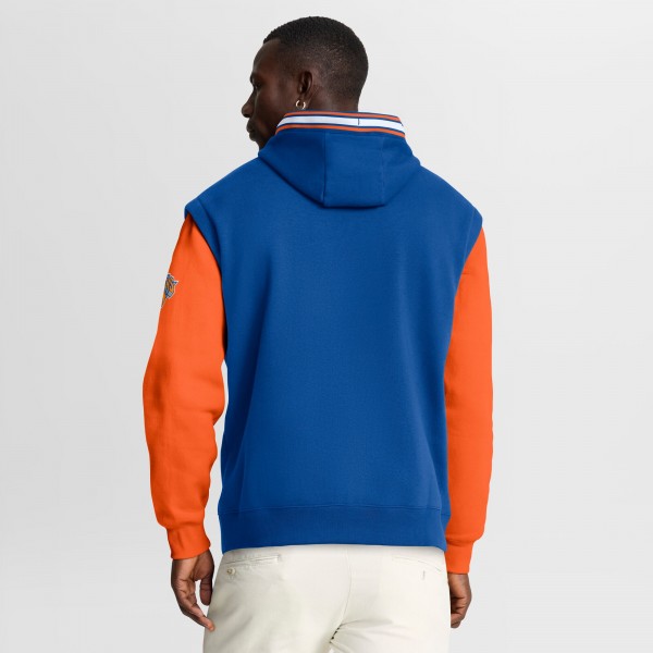 New York Knicks Fanatics Blue/Orange Half Court Shot Clock Fastbreak Hoodie