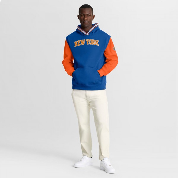 New York Knicks Fanatics Blue/Orange Half Court Shot Clock Fastbreak Hoodie