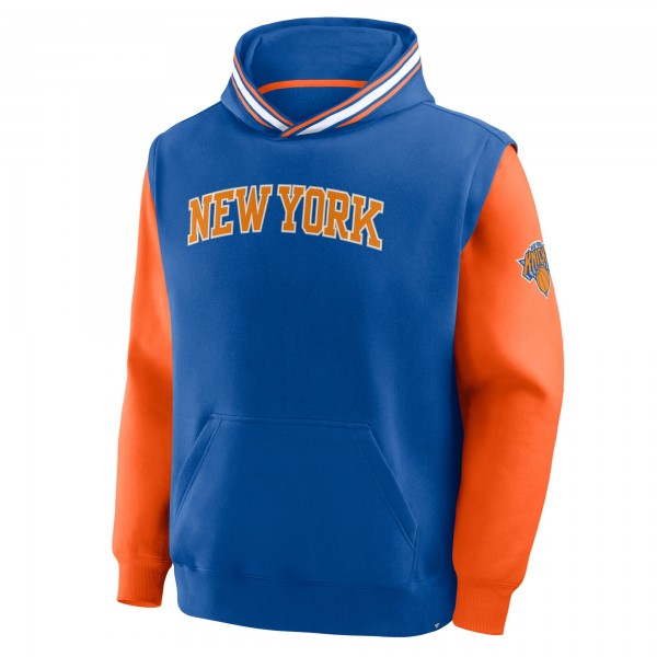 New York Knicks Fanatics Blue/Orange Half Court Shot Clock Fastbreak Hoodie