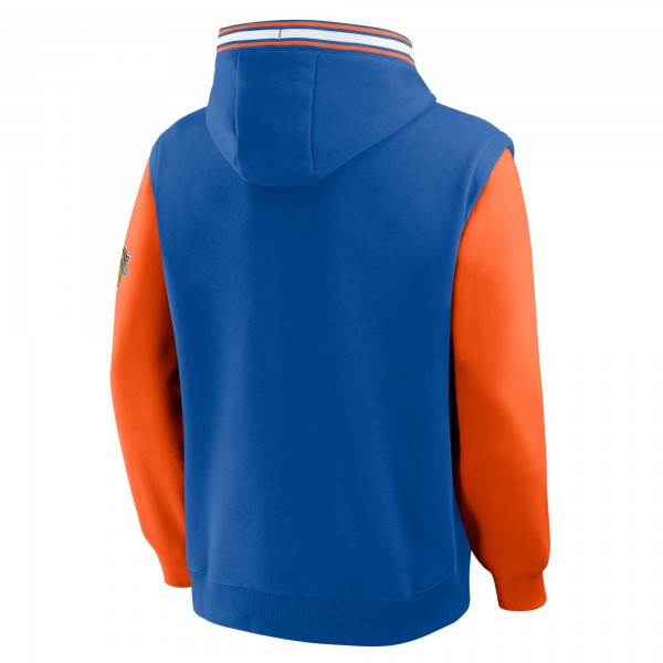 New York Knicks Fanatics Blue/Orange Half Court Shot Clock Fastbreak Hoodie