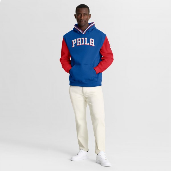 Philadelphia 76ers Fanatics Royal/Red Half Court Shot Clock Fastbreak Hoodie