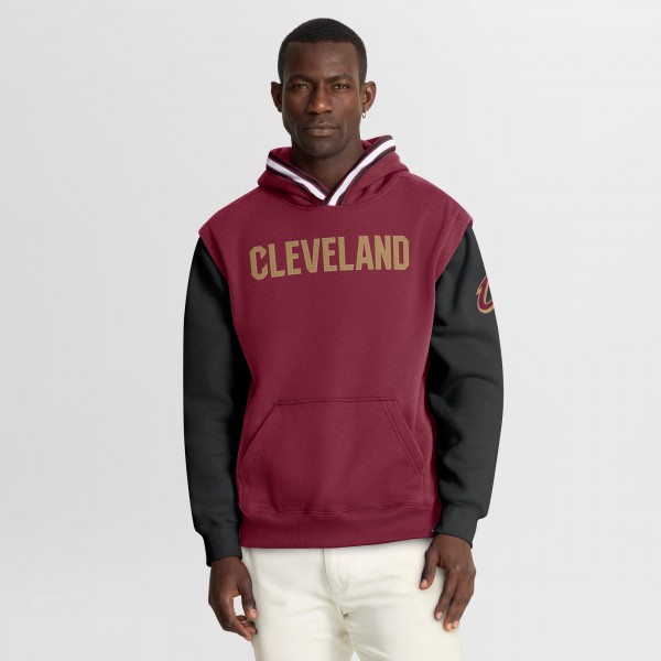 Cleveland Cavaliers Fanatics Wine/Black Half Court Shot Clock Fastbreak Hoodie