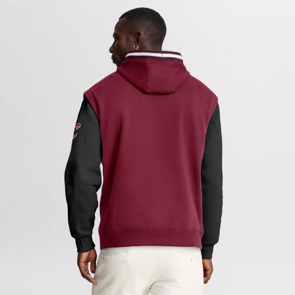 Cleveland Cavaliers Fanatics Wine/Black Half Court Shot Clock Fastbreak Hoodie