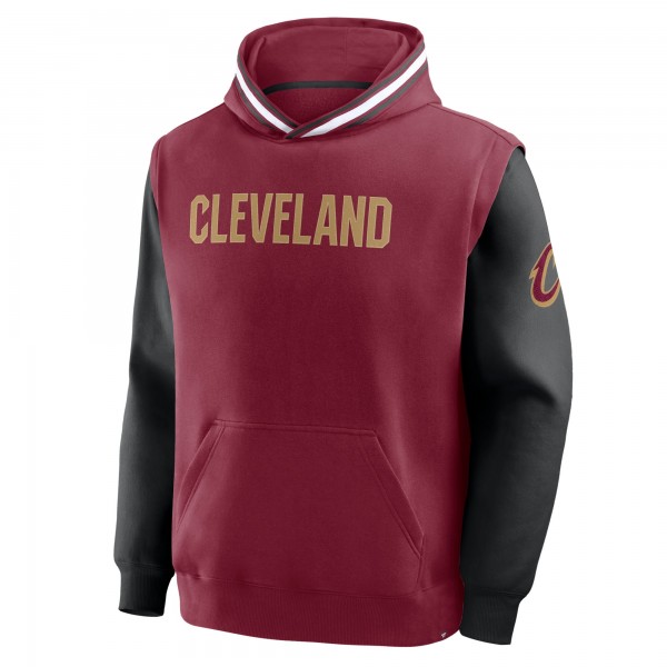 Cleveland Cavaliers Fanatics Wine/Black Half Court Shot Clock Fastbreak Hoodie