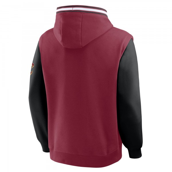 Cleveland Cavaliers Fanatics Wine/Black Half Court Shot Clock Fastbreak Hoodie