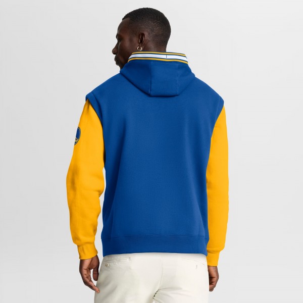 Golden State Warriors Fanatics Royal/Gold Half Court Shot Clock Fastbreak Hoodie