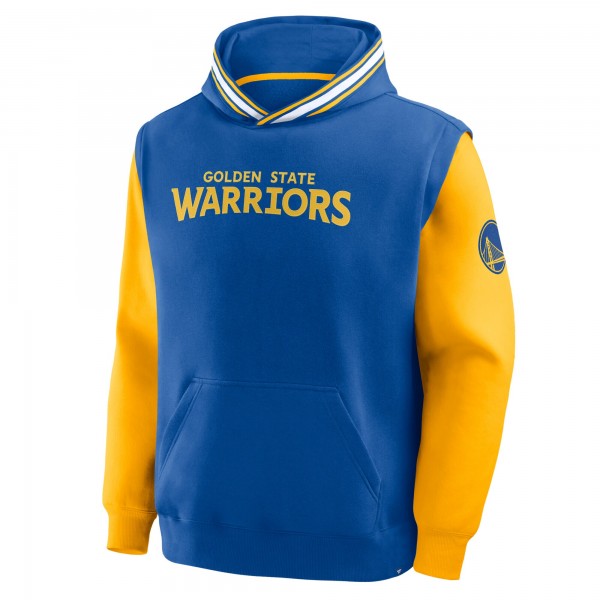 Golden State Warriors Fanatics Royal/Gold Half Court Shot Clock Fastbreak Hoodie