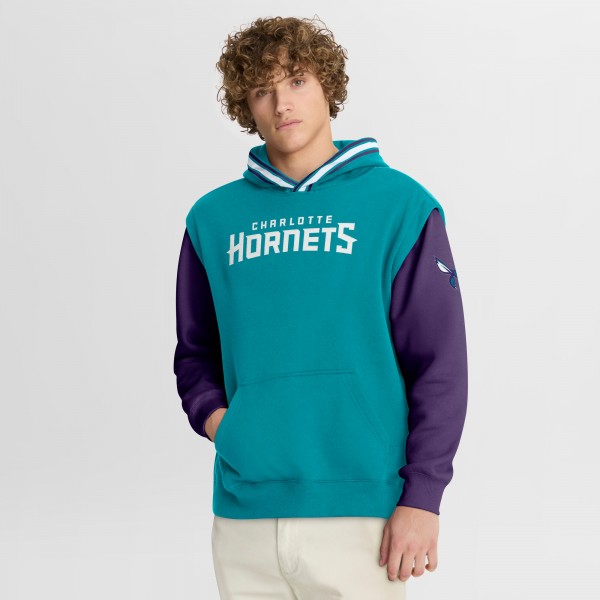 Charlotte Hornets Fanatics Teal/Purple Half Court Shot Clock Fastbreak Hoodie