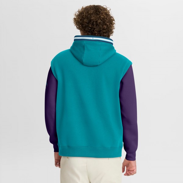 Charlotte Hornets Fanatics Teal/Purple Half Court Shot Clock Fastbreak Hoodie