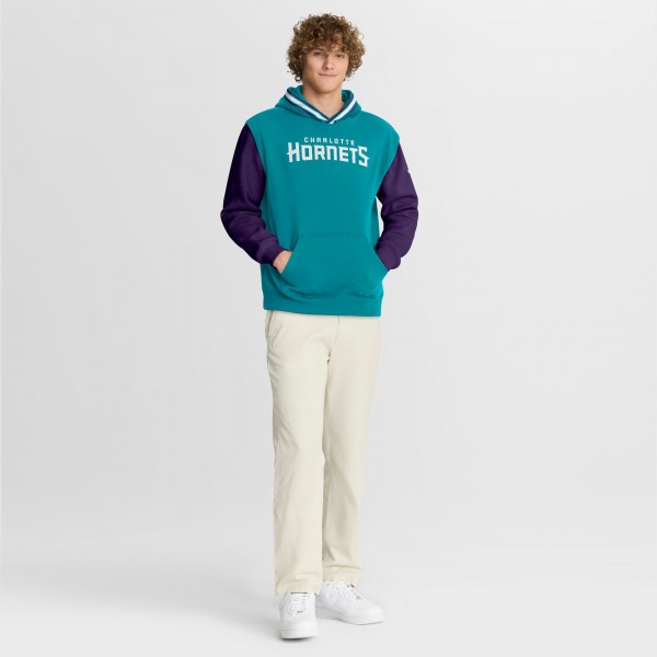 Charlotte Hornets Fanatics Teal/Purple Half Court Shot Clock Fastbreak Hoodie