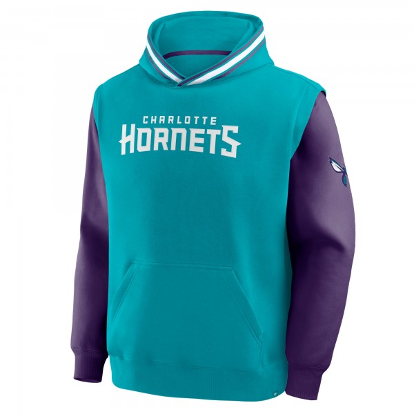 Charlotte Hornets Fanatics Teal/Purple Half Court Shot Clock Fastbreak Hoodie