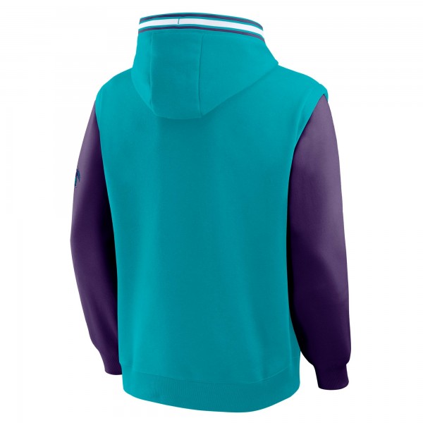 Charlotte Hornets Fanatics Teal/Purple Half Court Shot Clock Fastbreak Hoodie