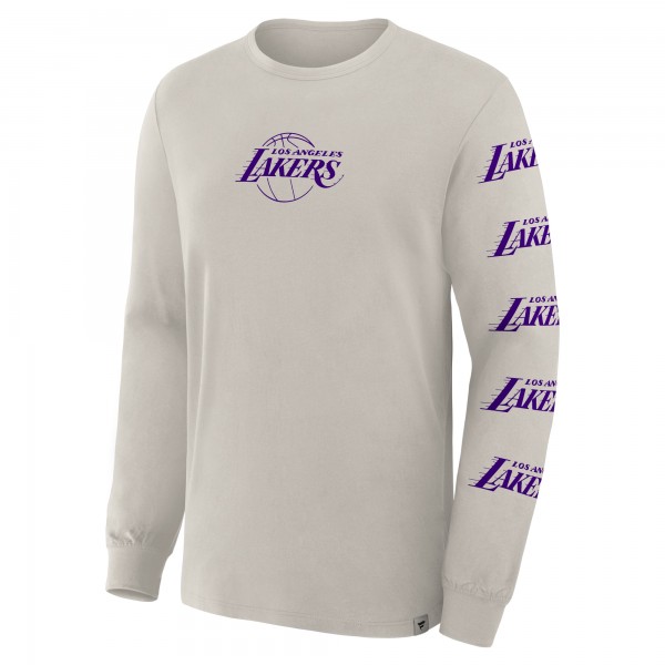 Футболка с длинным рукавом Los Angeles Lakers Fanatics Cream Crossover Collection Ball Screen Action Premium