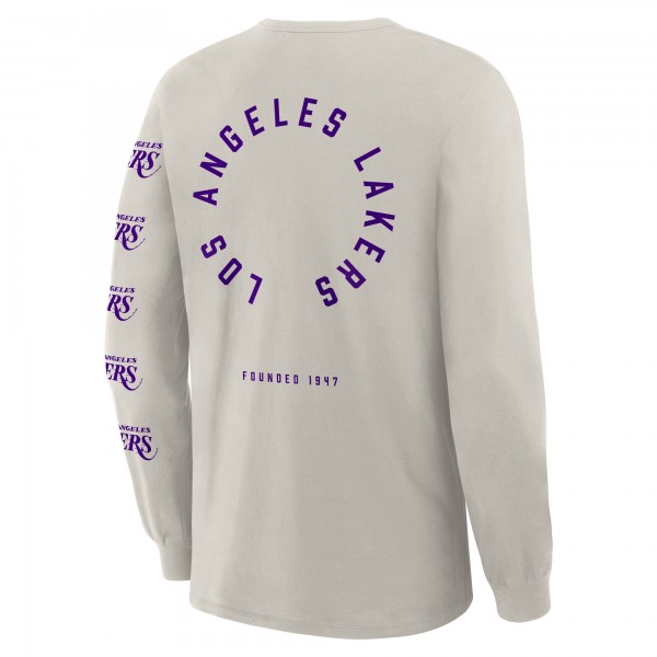Футболка с длинным рукавом Los Angeles Lakers Fanatics Cream Crossover Collection Ball Screen Action Premium
