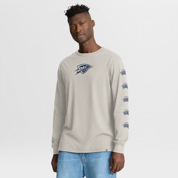 Футболка с длинным рукавом Oklahoma City Thunder Fanatics Cream Crossover Collection Ball Screen Action Premium