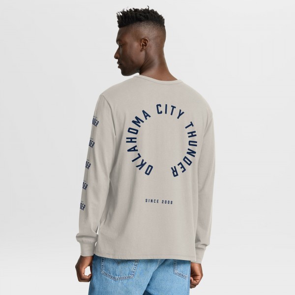 Футболка с длинным рукавом Oklahoma City Thunder Fanatics Cream Crossover Collection Ball Screen Action Premium