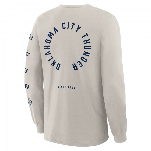 Футболка с длинным рукавом Oklahoma City Thunder Fanatics Cream Crossover Collection Ball Screen Action Premium