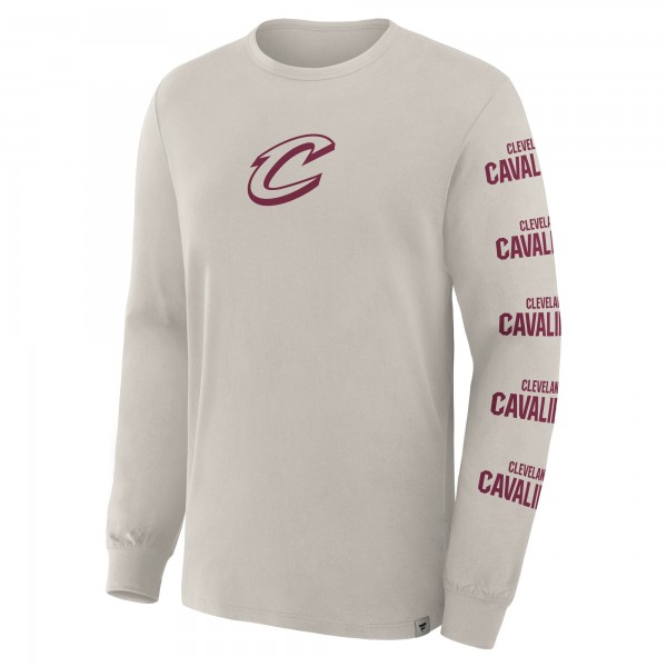 Cleveland Cavaliers Fanatics Cream Crossover Collection Ball Screen Action Premium Long Sleeve T-Shirt