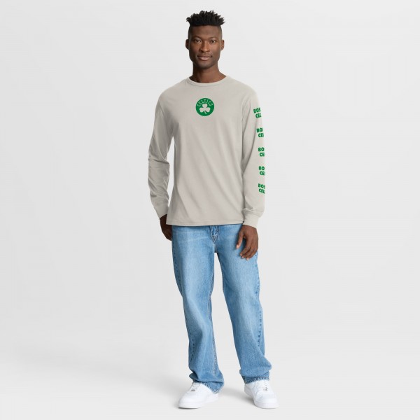 Boston Celtics Fanatics Cream Crossover Collection Ball Screen Action Premium Long Sleeve T-Shirt