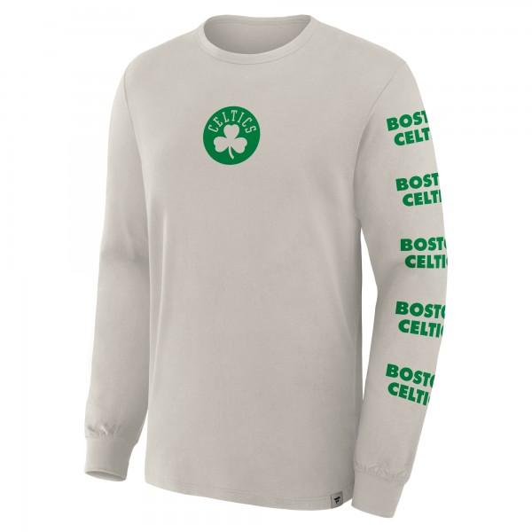 Boston Celtics Fanatics Cream Crossover Collection Ball Screen Action Premium Long Sleeve T-Shirt