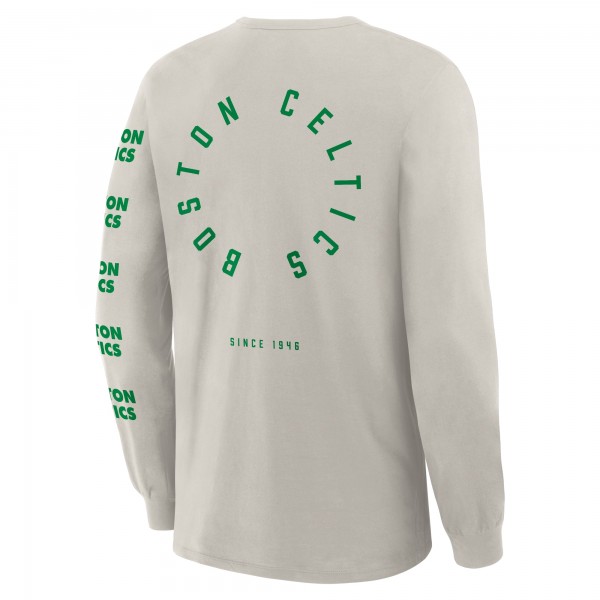 Boston Celtics Fanatics Cream Crossover Collection Ball Screen Action Premium Long Sleeve T-Shirt