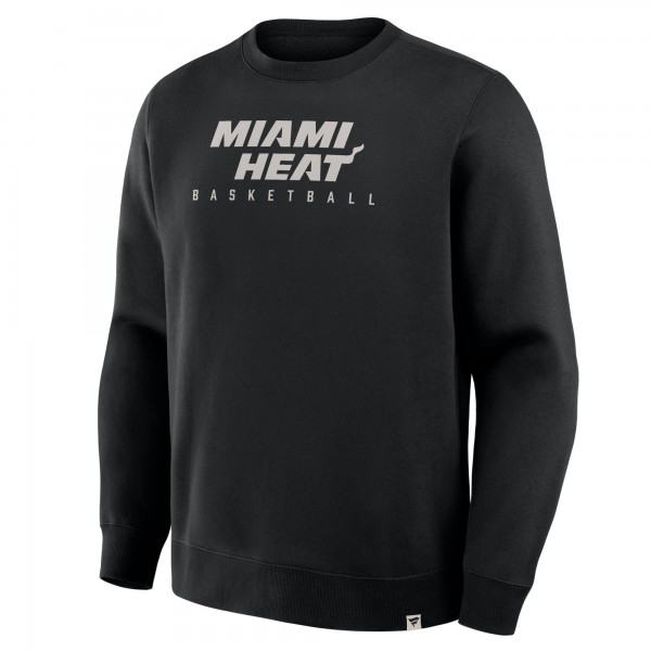 Miami Heat Fanatics Black Crossover Collection Defensive Rotation Drill Premium Pullover Sweatshirt