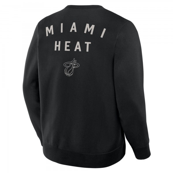 Miami Heat Fanatics Black Crossover Collection Defensive Rotation Drill Premium Pullover Sweatshirt