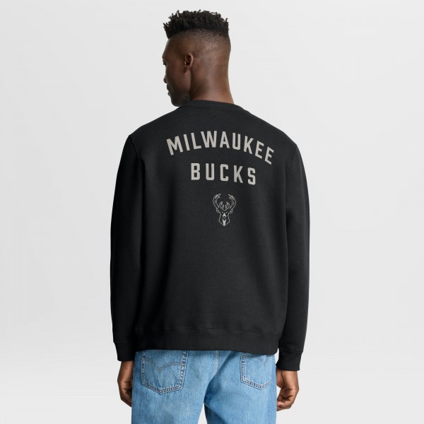 Milwaukee Bucks Fanatics Black Crossover Collection Defensive Rotation Drill Premium Pullover Sweatshirt