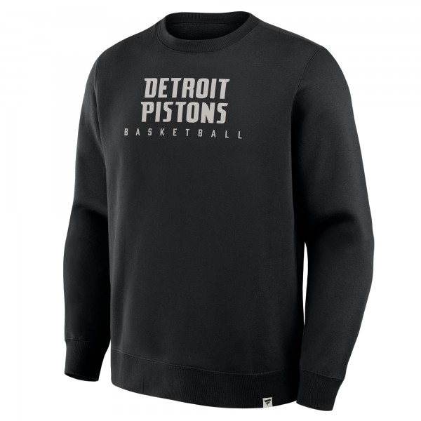 Detroit Pistons Fanatics Black Crossover Collection Defensive Rotation Drill Premium Pullover Sweatshirt
