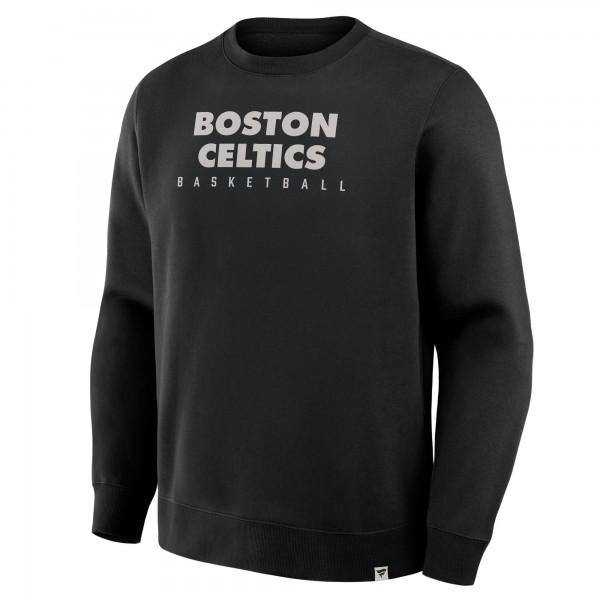 Boston Celtics Fanatics Black Crossover Collection Defensive Rotation Drill Premium Pullover Sweatshirt
