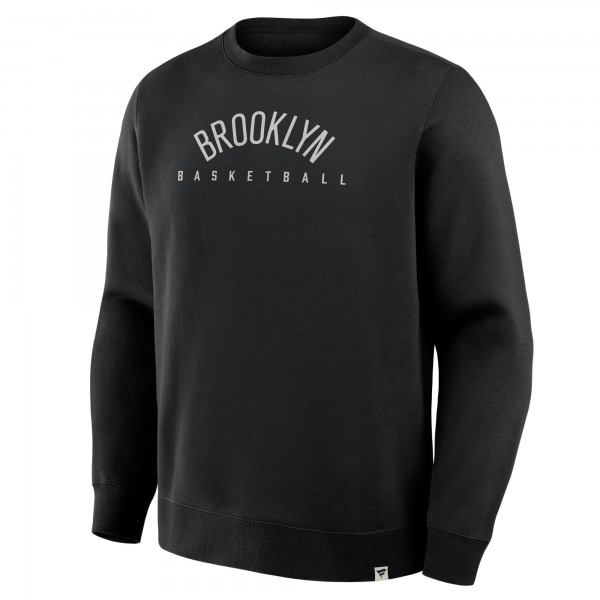 Brooklyn Nets Fanatics Black Crossover Collection Defensive Rotation Drill Premium Pullover Sweatshirt