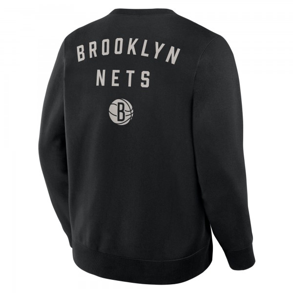 Brooklyn Nets Fanatics Black Crossover Collection Defensive Rotation Drill Premium Pullover Sweatshirt