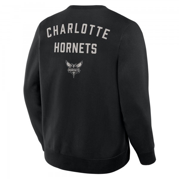 Charlotte Hornets Fanatics Black Crossover Collection Defensive Rotation Drill Premium Pullover Sweatshirt