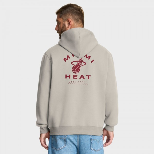 Miami Heat Fanatics Off White Crossover Collection Blocked Shot Premium Pullover Hoodie