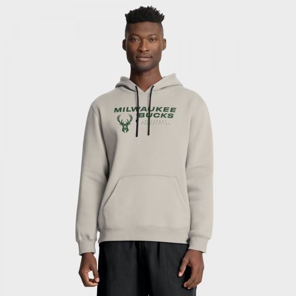 Milwaukee Bucks Fanatics Off White Crossover Collection Blocked Shot Premium Pullover Hoodie