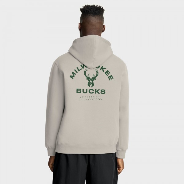 Milwaukee Bucks Fanatics Off White Crossover Collection Blocked Shot Premium Pullover Hoodie