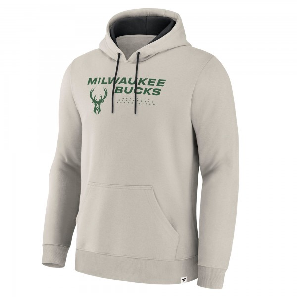 Milwaukee Bucks Fanatics Off White Crossover Collection Blocked Shot Premium Pullover Hoodie