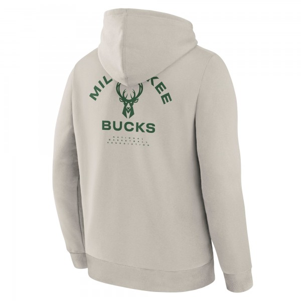 Milwaukee Bucks Fanatics Off White Crossover Collection Blocked Shot Premium Pullover Hoodie