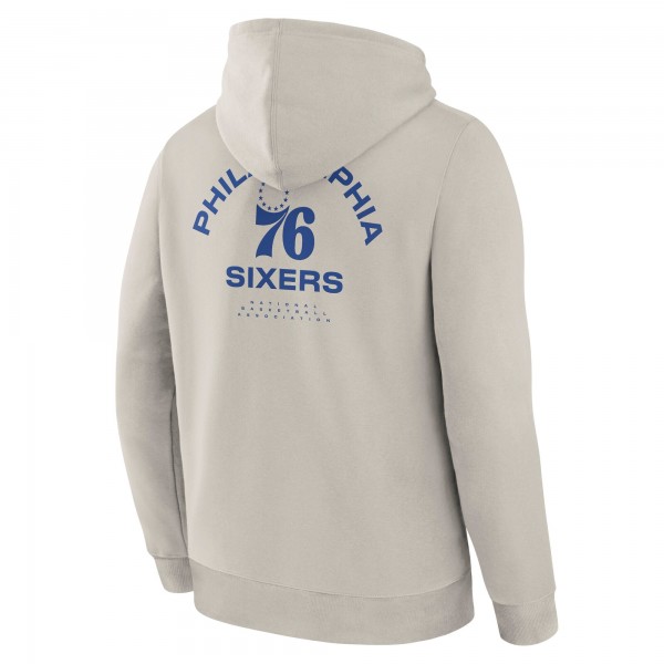 Philadelphia 76ers Fanatics Off White Crossover Collection Blocked Shot Premium Pullover Hoodie
