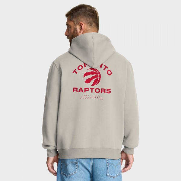Toronto Raptors Fanatics Off White Crossover Collection Blocked Shot Premium Pullover Hoodie