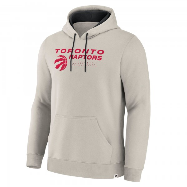 Toronto Raptors Fanatics Off White Crossover Collection Blocked Shot Premium Pullover Hoodie