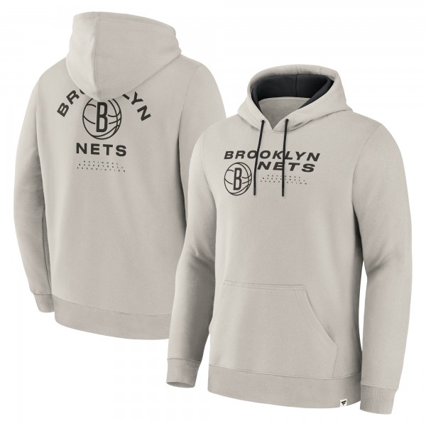 Brooklyn Nets Fanatics Off White Crossover Collection Blocked Shot Premium Pullover Hoodie