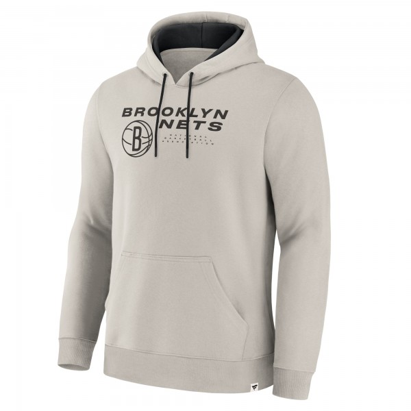 Brooklyn Nets Fanatics Off White Crossover Collection Blocked Shot Premium Pullover Hoodie