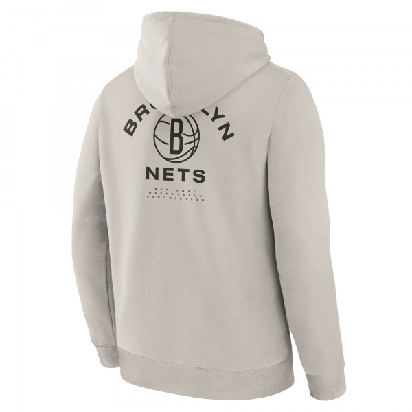 Brooklyn Nets Fanatics Off White Crossover Collection Blocked Shot Premium Pullover Hoodie