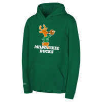 Preschool Milwaukee Bucks Mitchell & Ness Green Retro Logo Pullover Hoodie