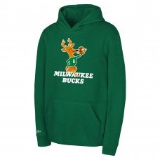 Preschool Milwaukee Bucks Mitchell & Ness Green Retro Logo Pullover Hoodie