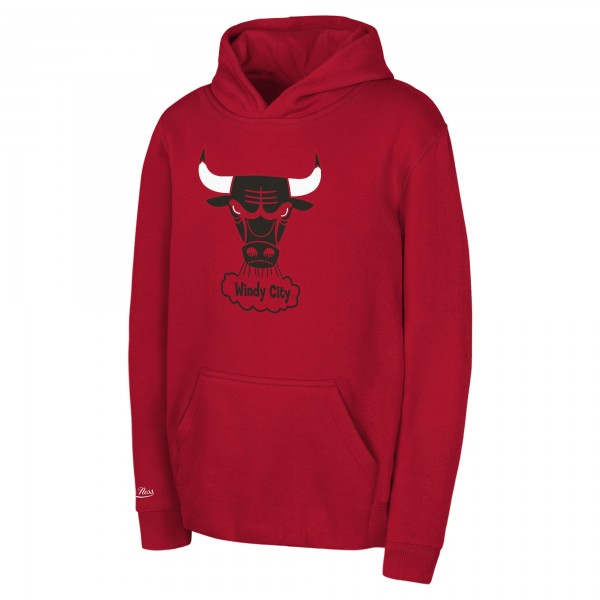 Toddler Chicago Bulls Mitchell & Ness Red Retro Logo Pullover Hoodie
