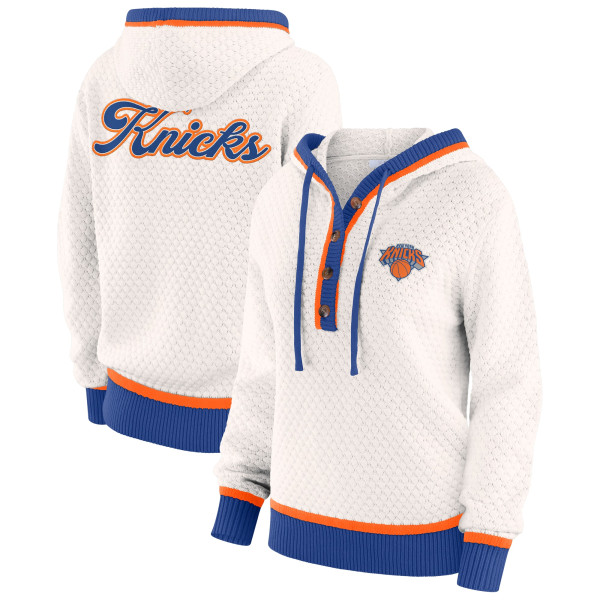 Женская Толстовка New York Knicks WEAR by Erin Andrews Cream Plus Size Sweater